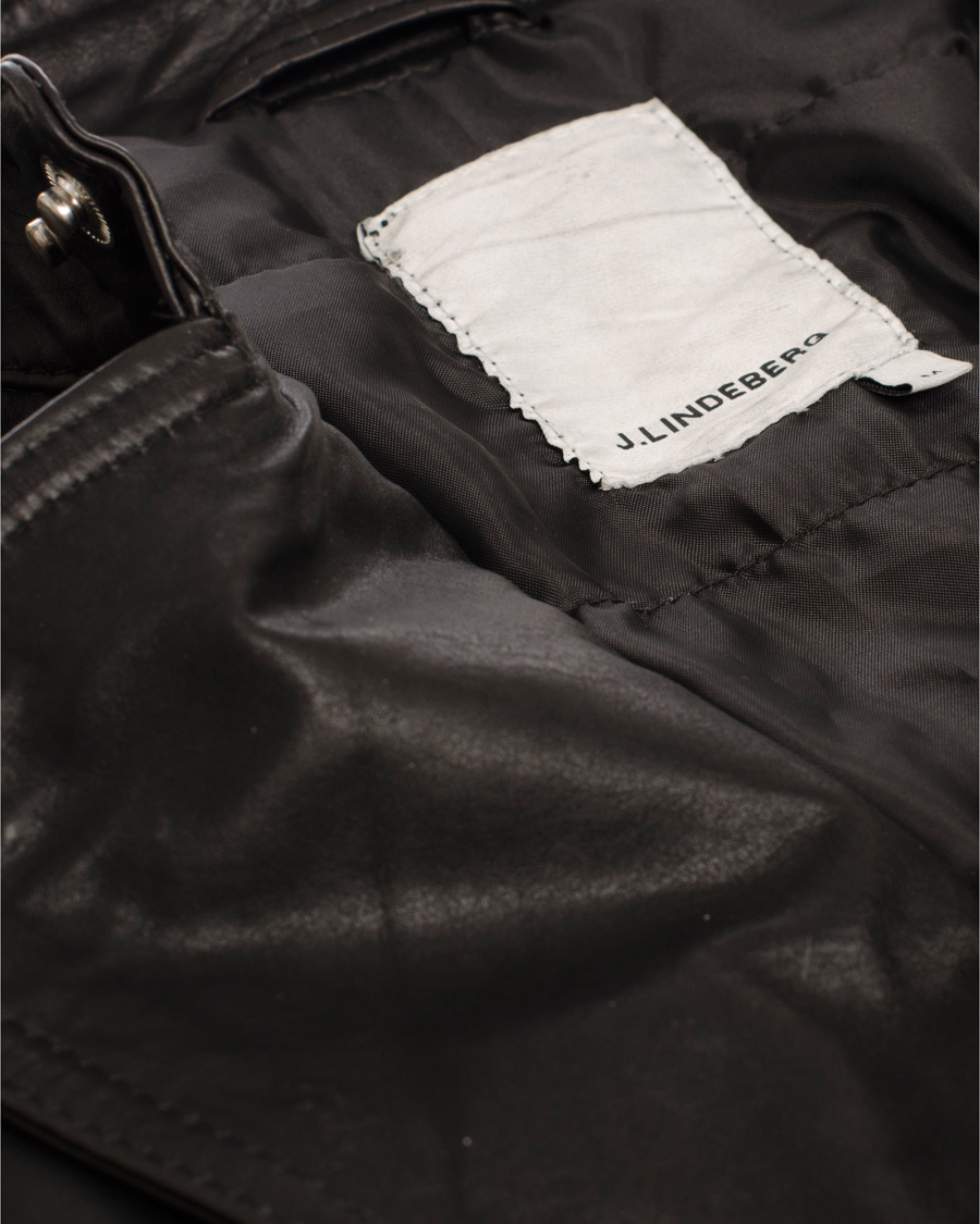 Uomini | Giacche | J.Lindeberg | Tyrone Sleek Leather Jacket Black