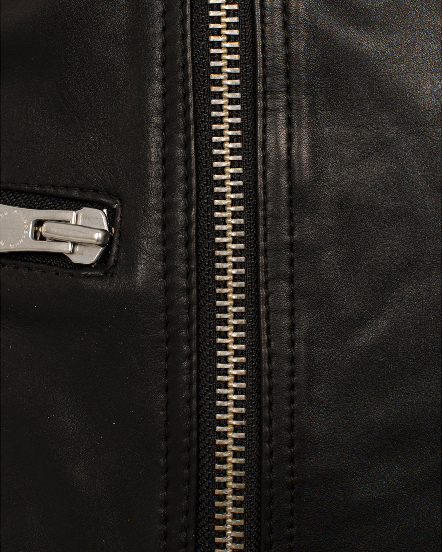 Uomini | Giacche | J.Lindeberg | Tyrone Sleek Leather Jacket Black