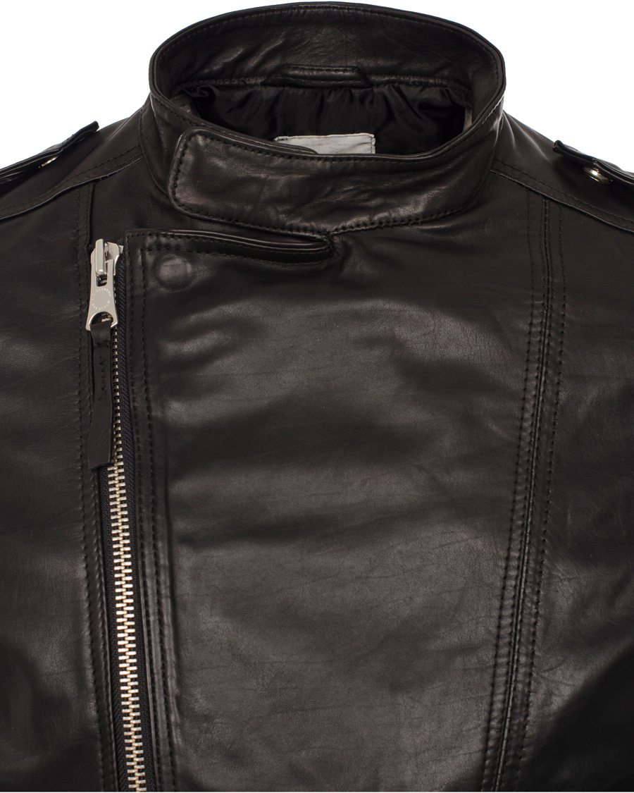 Uomini | Giacche | J.Lindeberg | Tyrone Sleek Leather Jacket Black