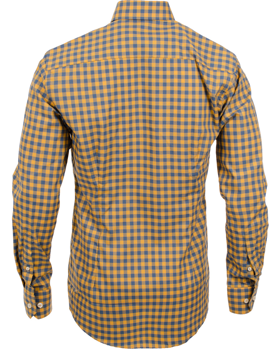 Uomini | Camicie | Eton | Slim Fit Shirt Red Ribbon Check Mustard Yellow