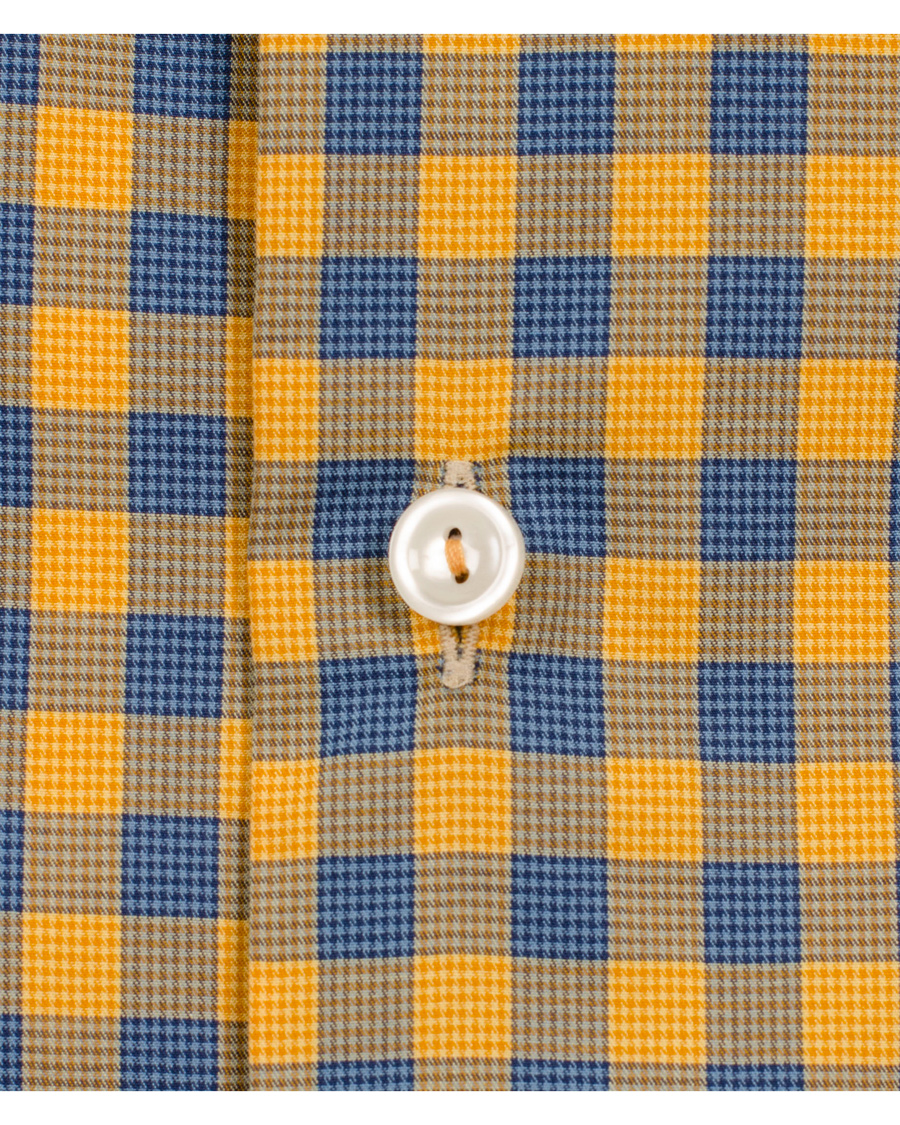 Uomini | Camicie | Eton | Slim Fit Shirt Red Ribbon Check Mustard Yellow
