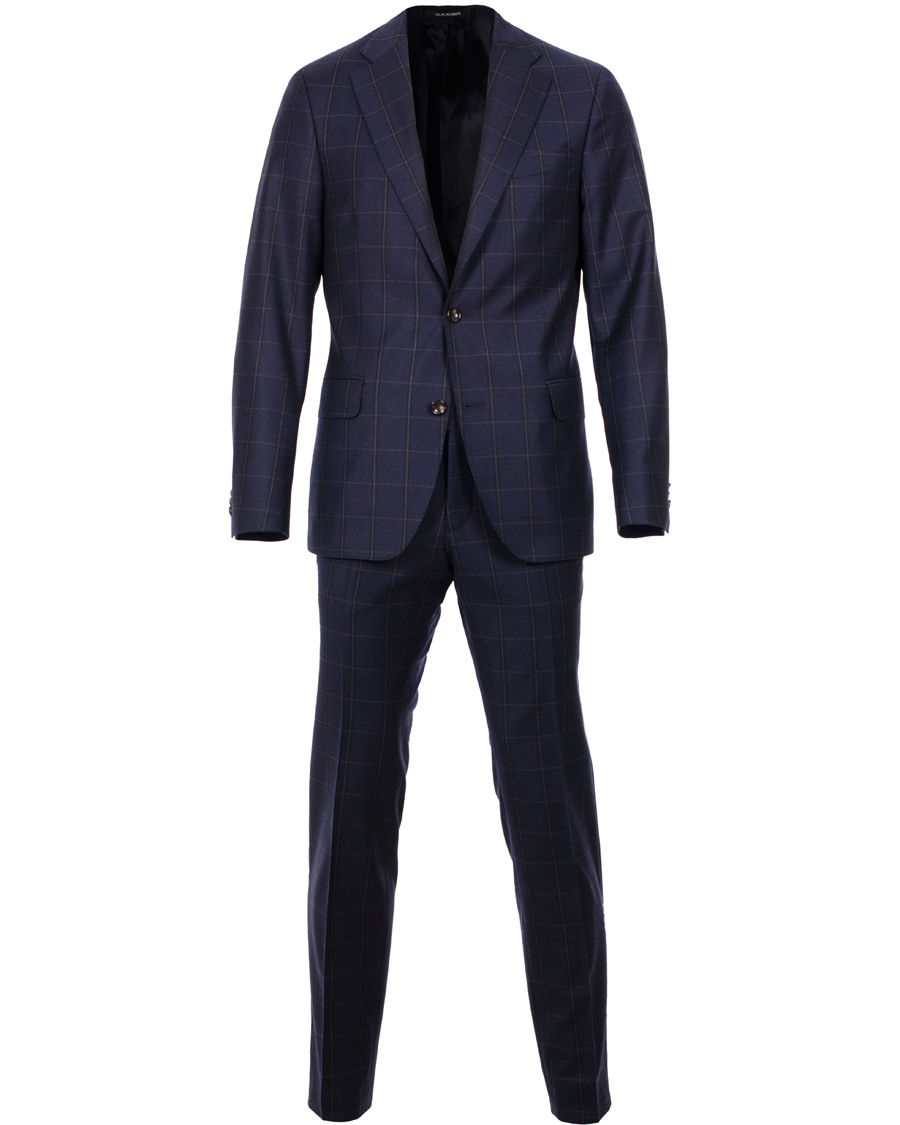 Uomini | Abiti | Oscar Jacobson | Edmund Window Pane Suit Navy
