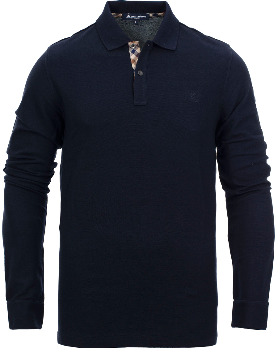 Uomini | Maglieria | Aquascutum | Long Sleeve Polo Navy