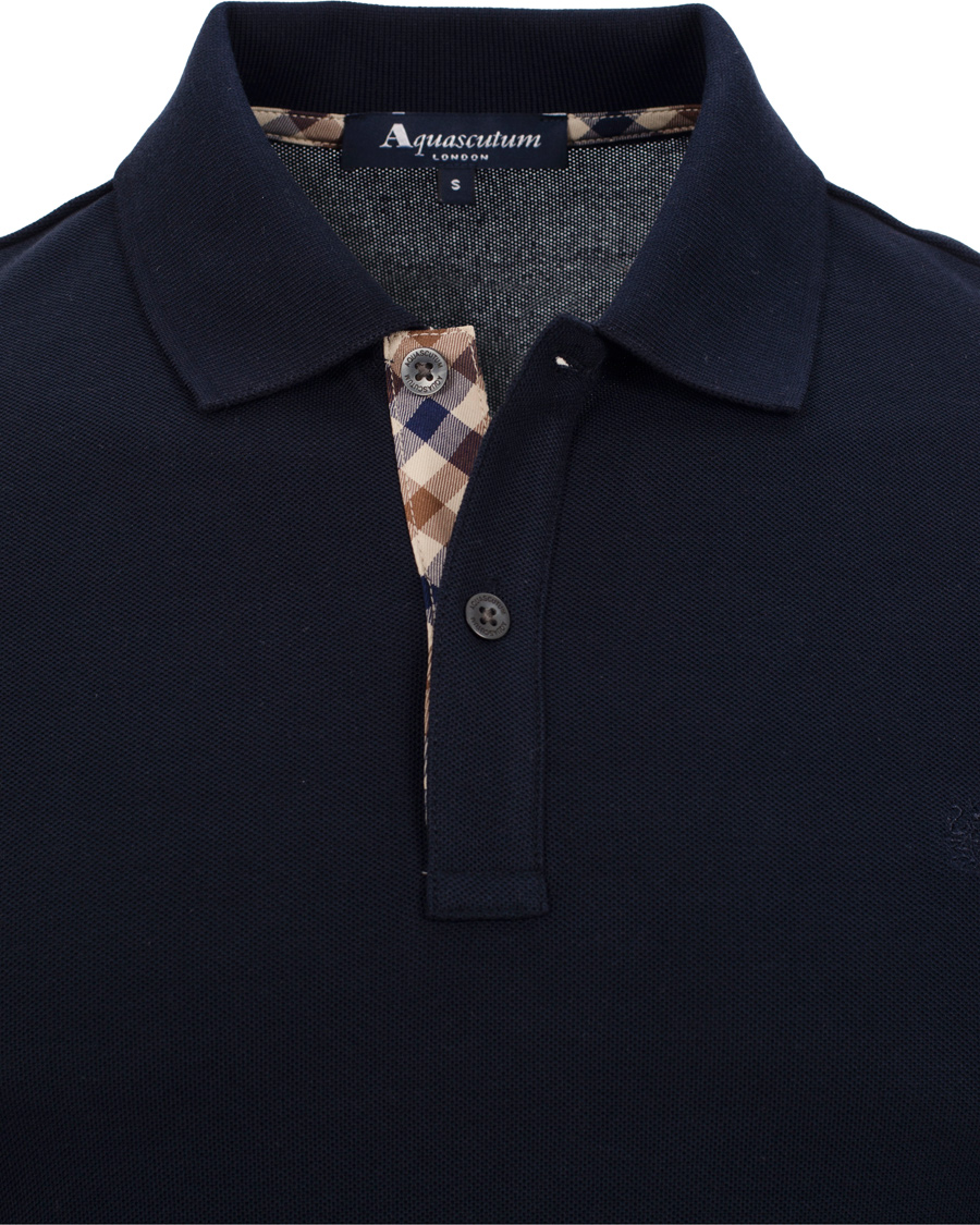 Uomini | Maglieria | Aquascutum | Long Sleeve Polo Navy