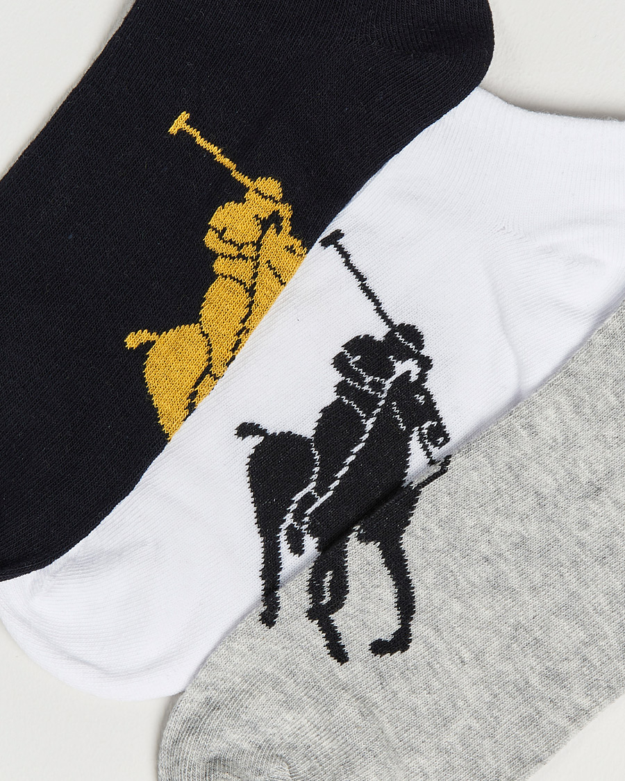 Uomini | Biancheria intima | Polo Ralph Lauren | 3-Pack Sneaker Sock Grey/White/Black