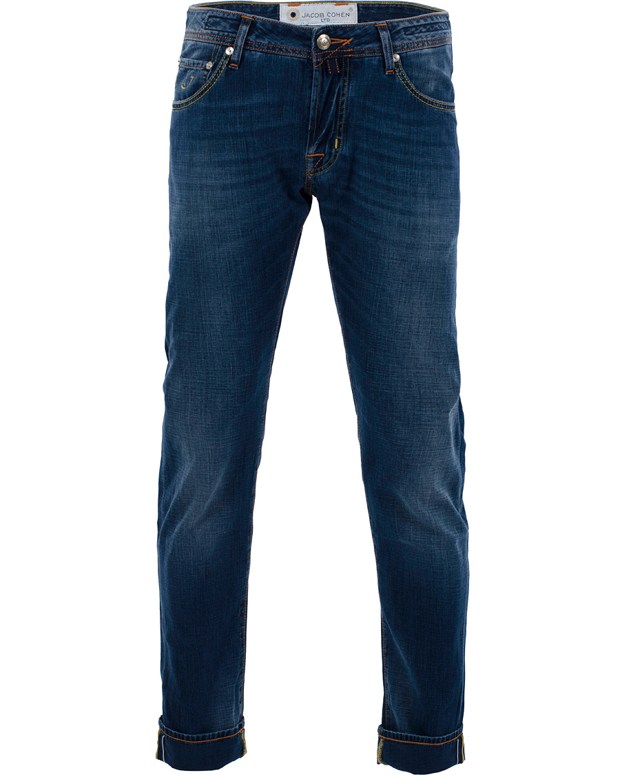Uomini | Jeans | Jacob Cohën | 622 Luxury Edition Jeans Mid Blue/Red Label