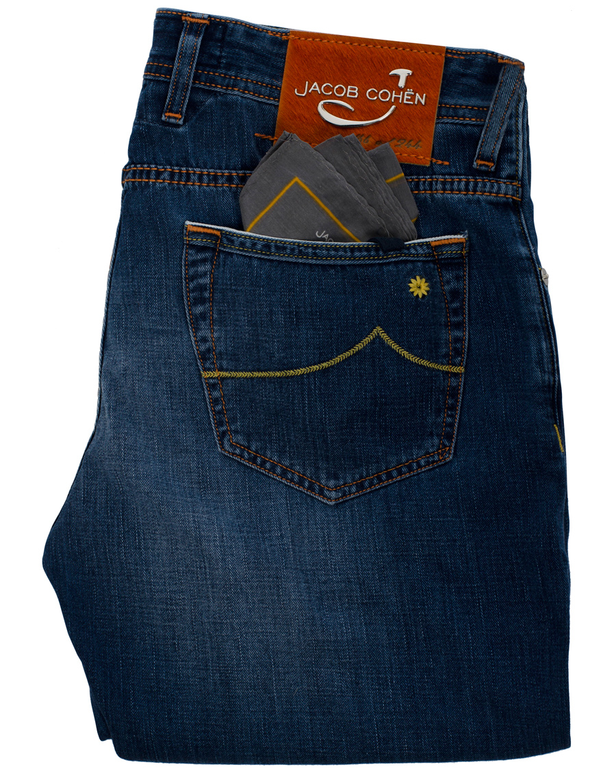 Uomini | Jeans | Jacob Cohën | 622 Luxury Edition Jeans Mid Blue/Red Label
