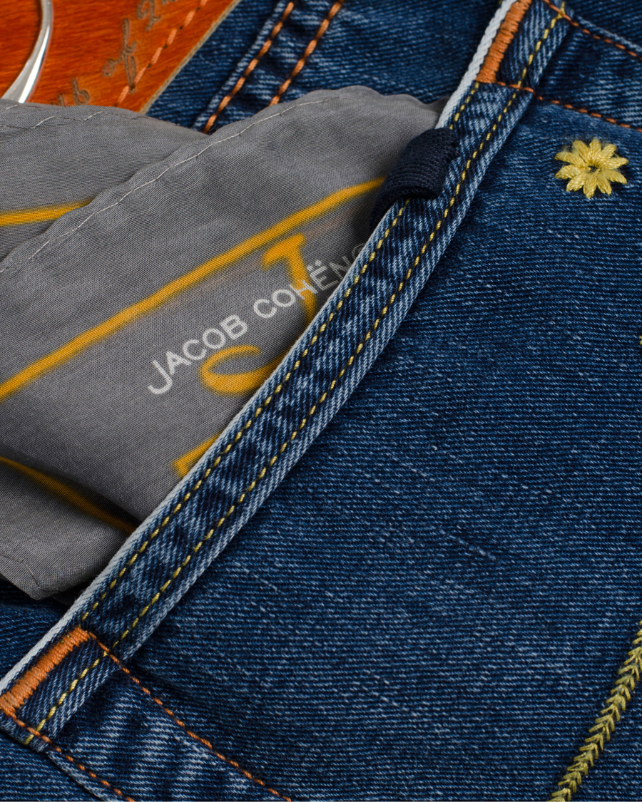 Uomini | Jeans | Jacob Cohën | 622 Luxury Edition Jeans Mid Blue/Red Label
