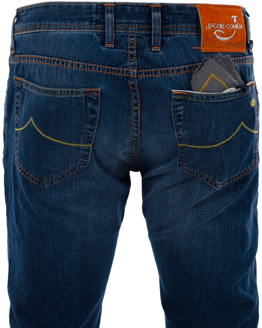 Uomini | Jeans | Jacob Cohën | 622 Luxury Edition Jeans Mid Blue/Red Label