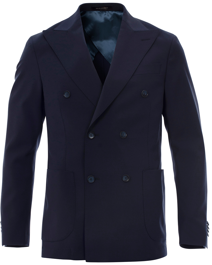 Uomini | Blazers | Oscar Jacobson | Erik Double Breasted Blazer Napoli Blue