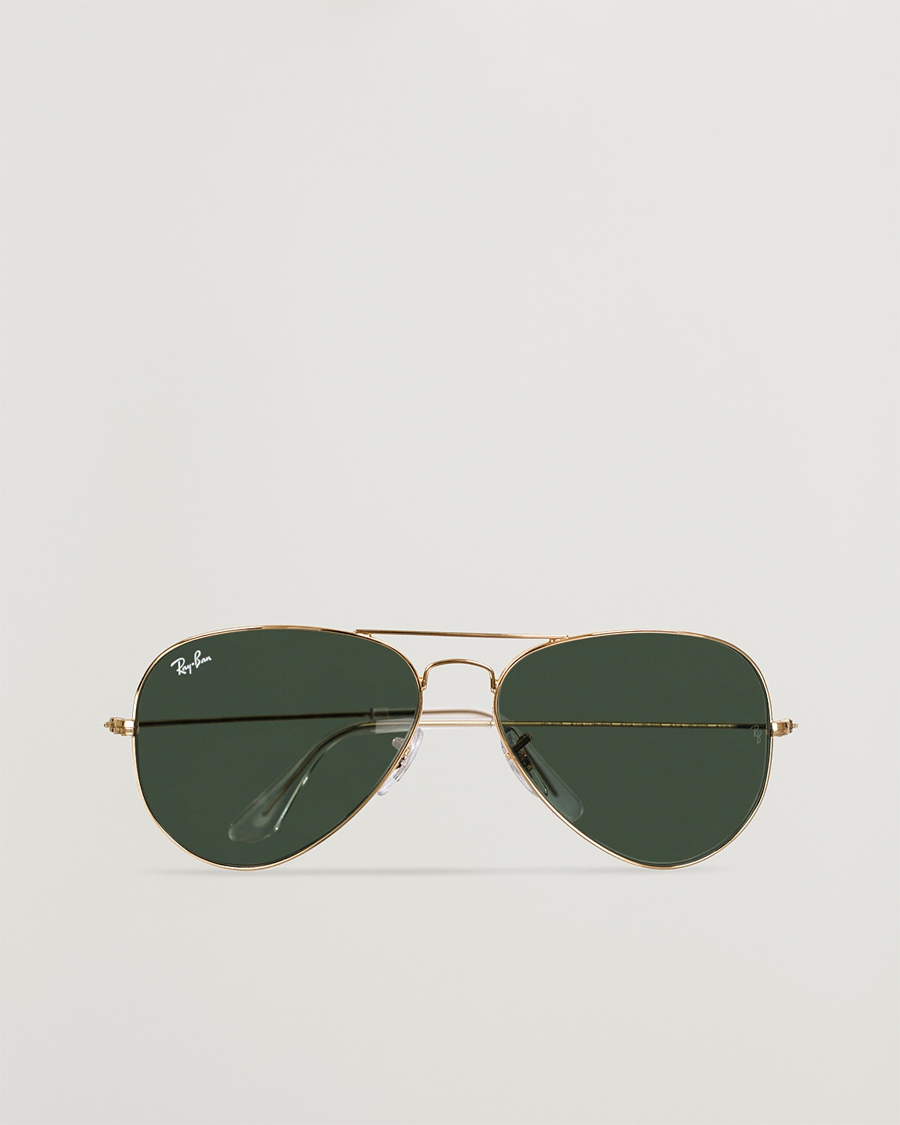 Uomini | Occhiali da sole | Ray-Ban | 0RB3025 Aviator Large Metal Sunglasses Arista/Grey Green