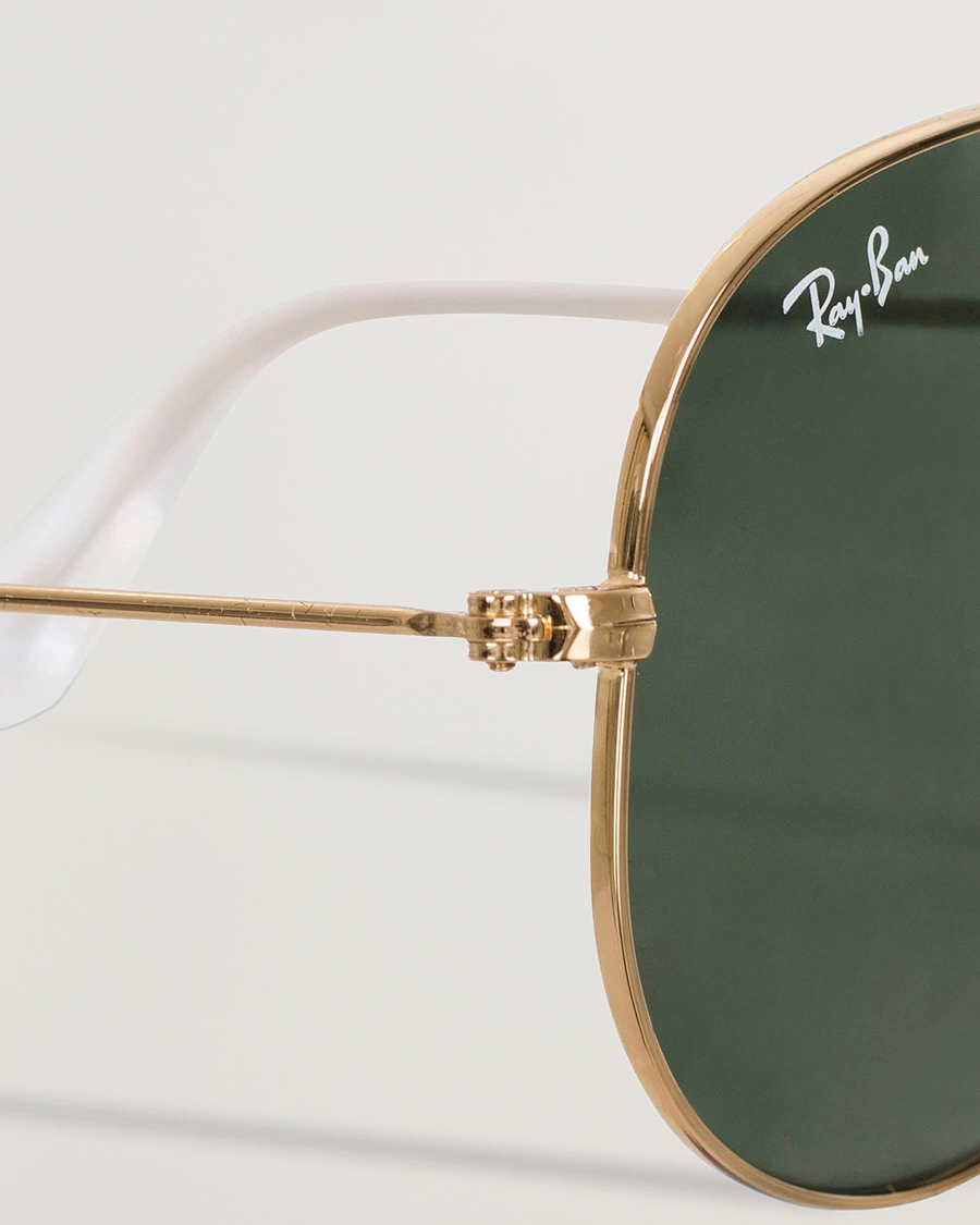 Uomini | Occhiali da sole | Ray-Ban | 0RB3025 Aviator Large Metal Sunglasses Arista/Grey Green