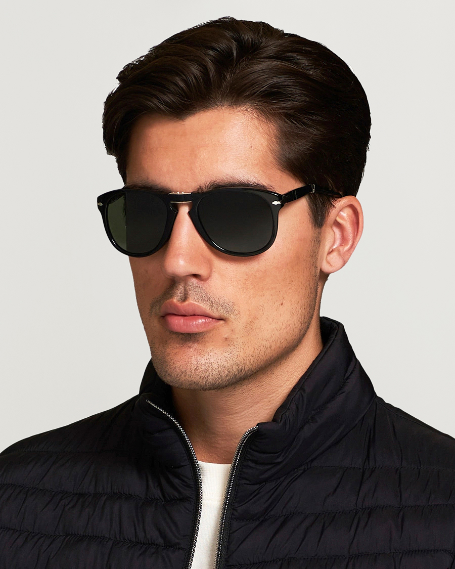 Uomini | Occhiali da sole | Persol | 0PO0714 Folding Sunglasses Black/Crystal Green