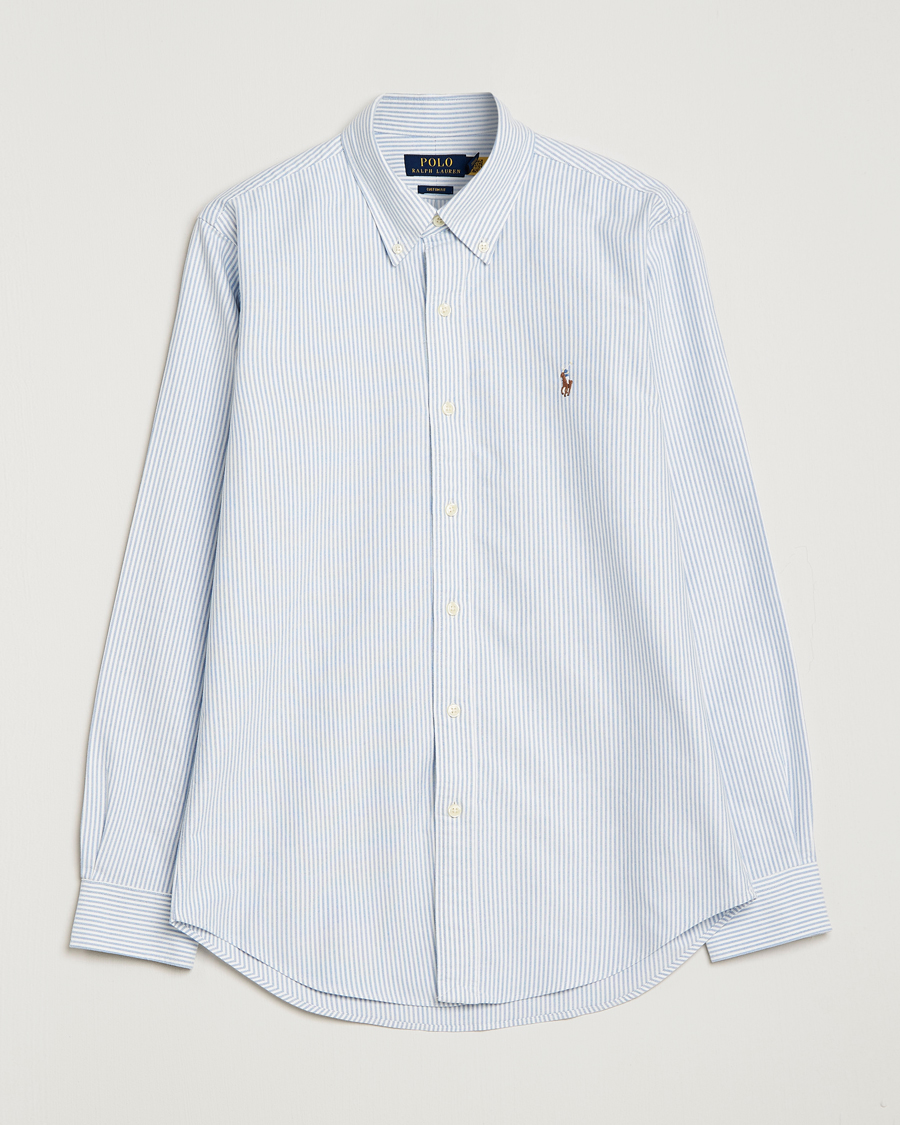 Uomini | Camicie | Polo Ralph Lauren | Custom Fit Oxford Shirt Stripes Blue