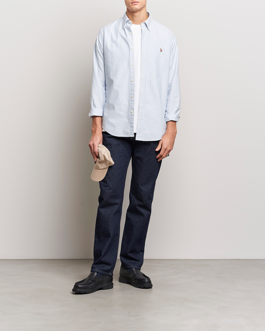 Uomini | Camicie | Polo Ralph Lauren | Custom Fit Oxford Shirt Stripes Blue