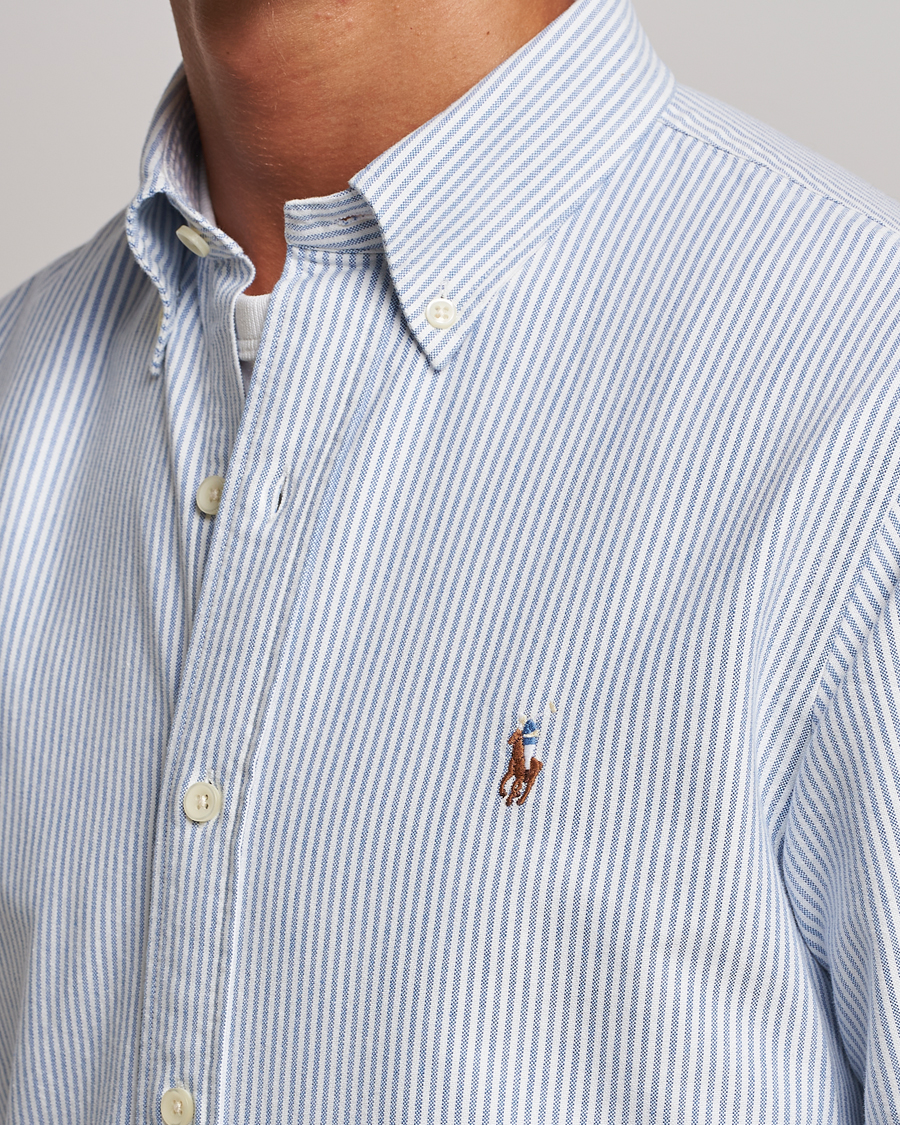 Uomini | Camicie | Polo Ralph Lauren | Custom Fit Oxford Shirt Stripes Blue