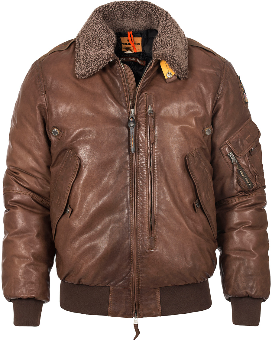 Uomini | Giacche | Parajumpers | Josh Distressed Leather Jacket Brown