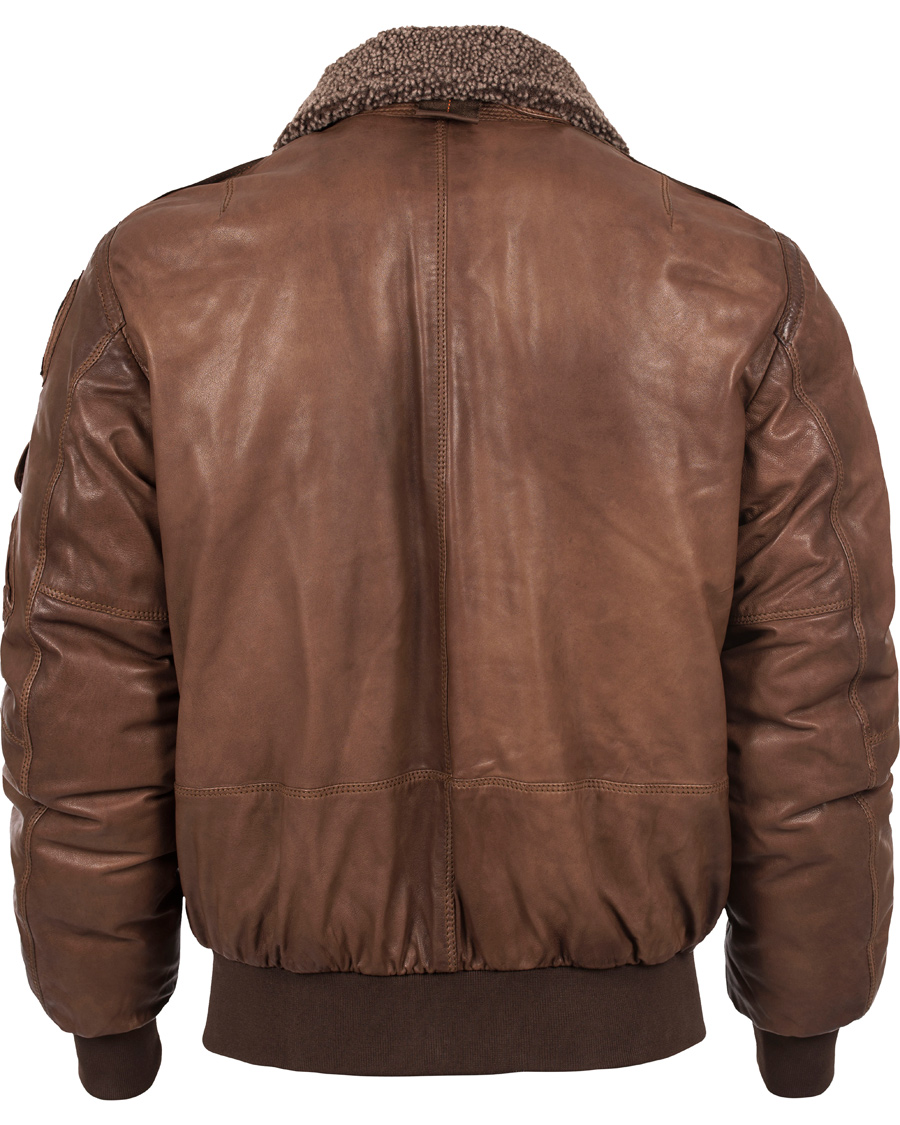 Uomini | Giacche | Parajumpers | Josh Distressed Leather Jacket Brown