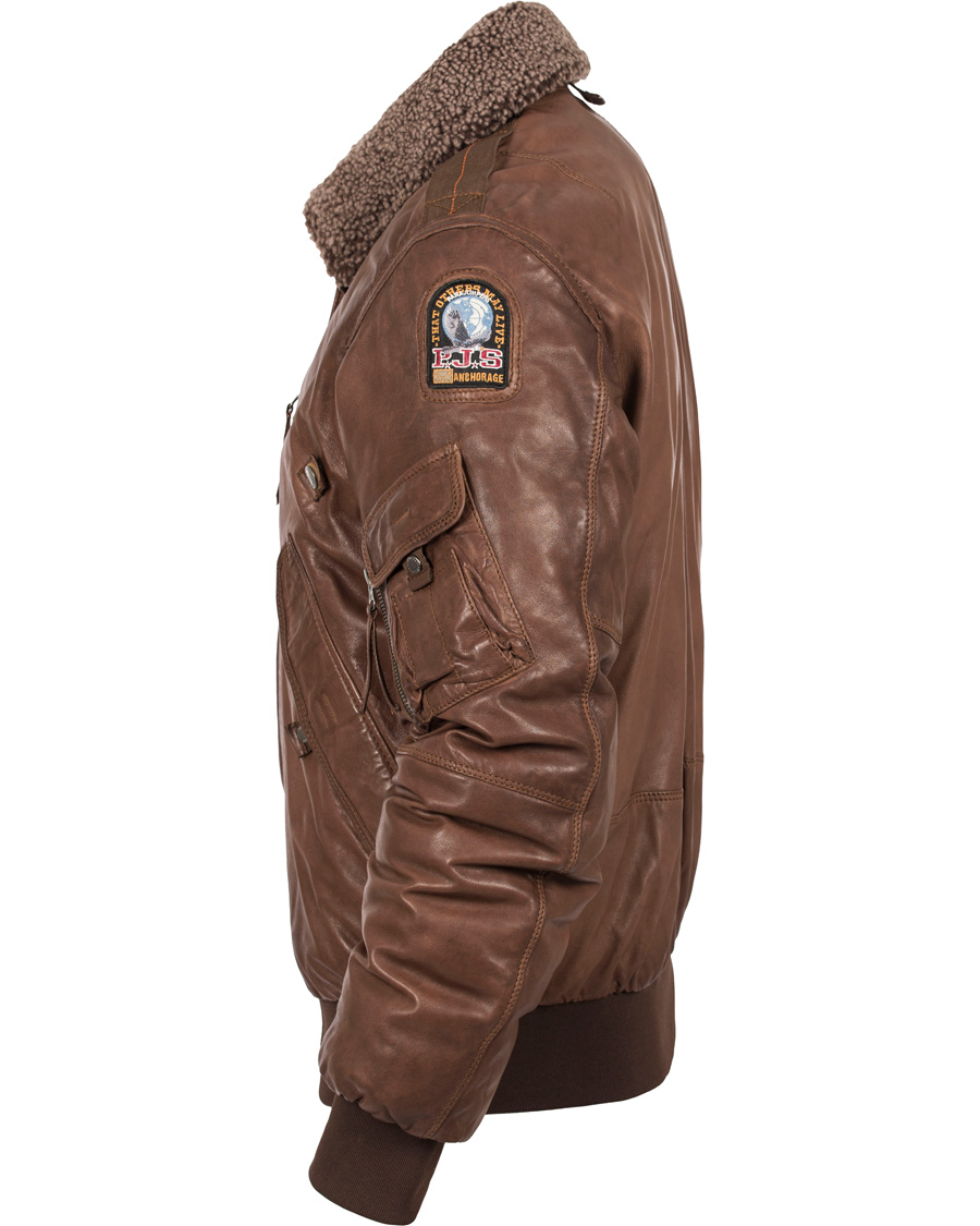 Uomini | Giacche | Parajumpers | Josh Distressed Leather Jacket Brown