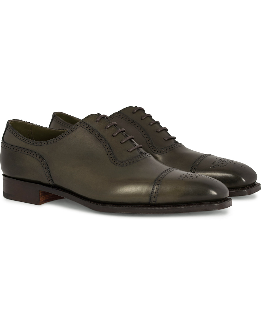 Uomini | Edward Green Lichfield II Brogue Olive Antique Calf | Edward Green | Lichfield II Brogue Olive Antique Calf