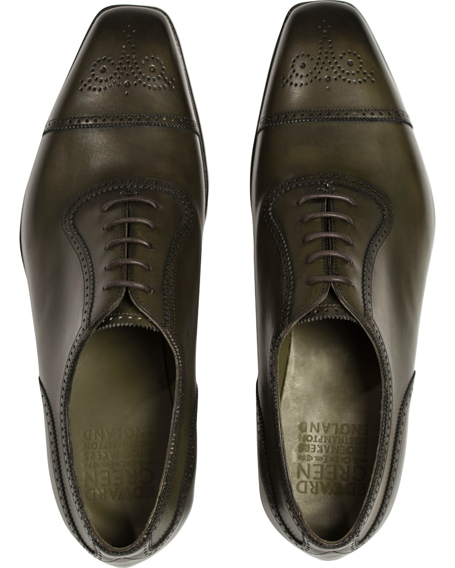 Uomini | Edward Green Lichfield II Brogue Olive Antique Calf | Edward Green | Lichfield II Brogue Olive Antique Calf