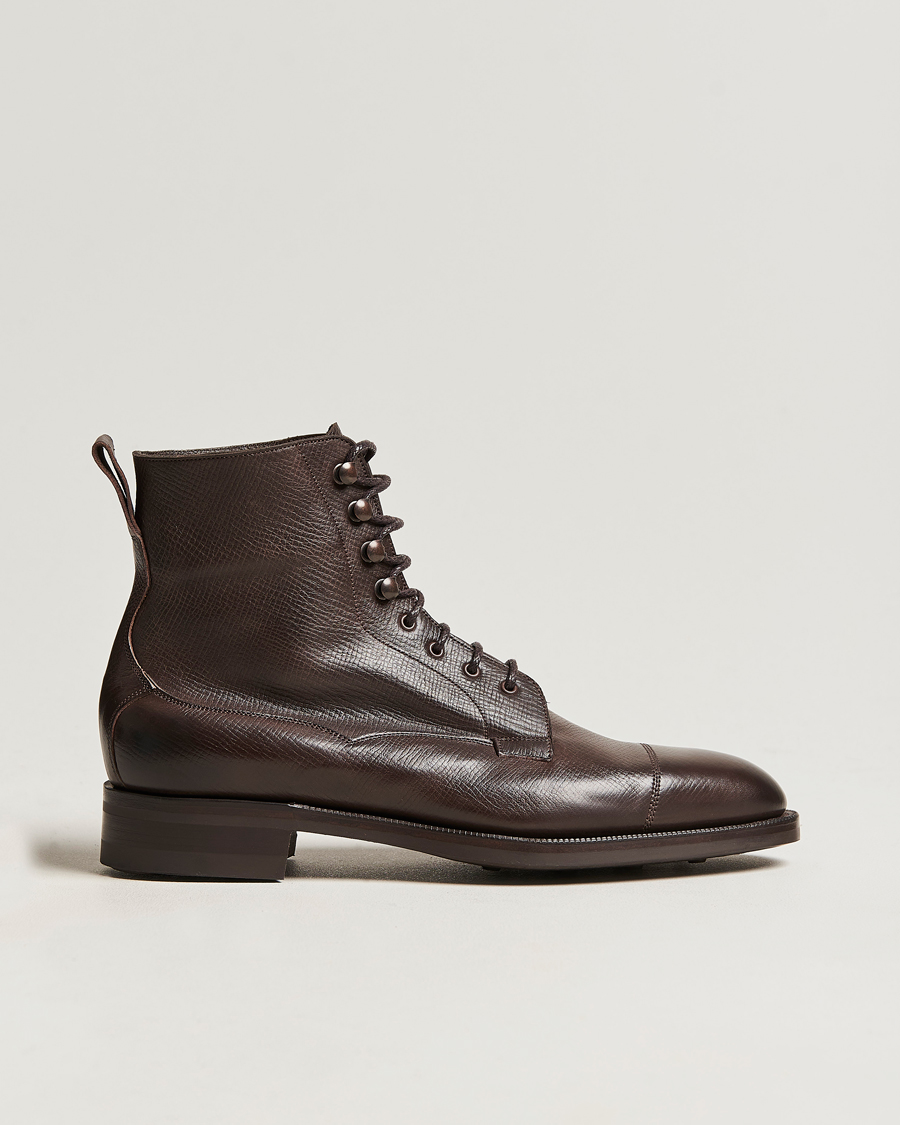 Uomini | Stivali | Edward Green | Galway Grained Boot Dark Brown Utah Calf