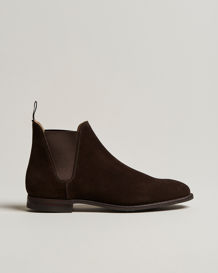 Uomini | Stivali | Crockett & Jones | Chelsea 8 Boot Dark Brown Suede