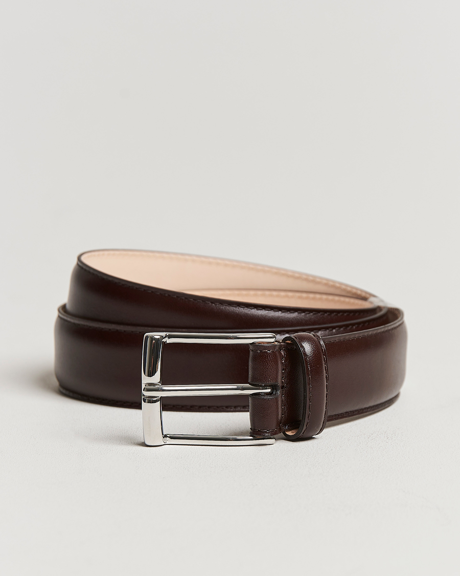 Uomini | Cinture | Crockett & Jones | Belt 3,2 cm Dark Brown Calf