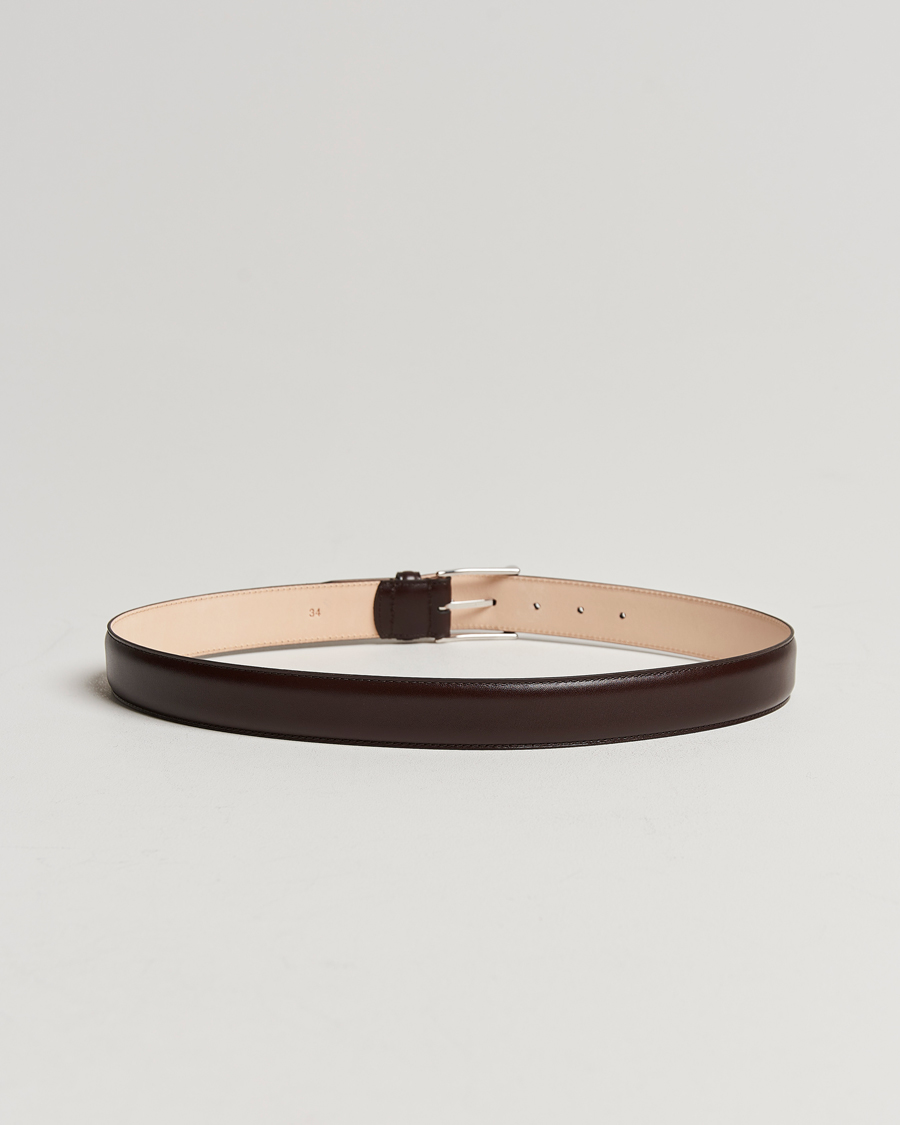 Uomini | Cinture | Crockett & Jones | Belt 3,2 cm Dark Brown Calf