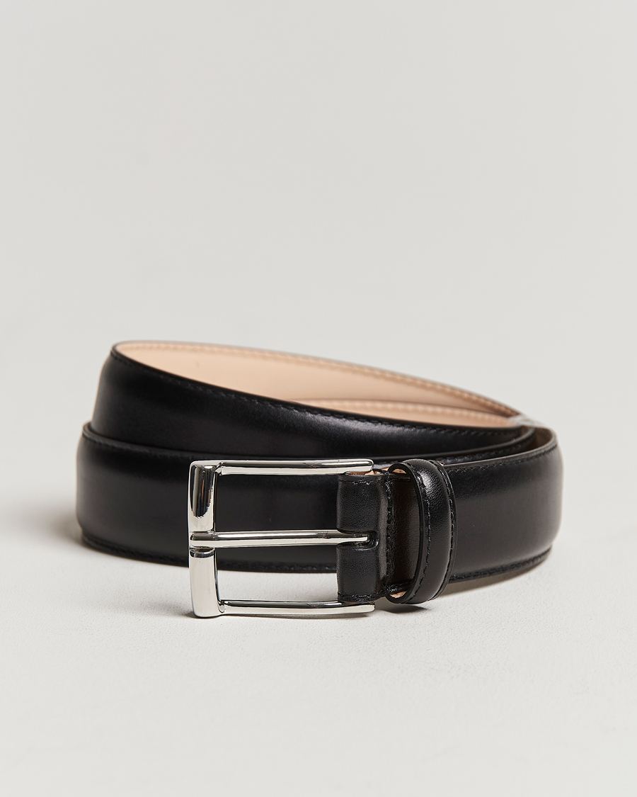 Uomini | Cinture | Crockett & Jones | Belt 3,2 cm Black Calf