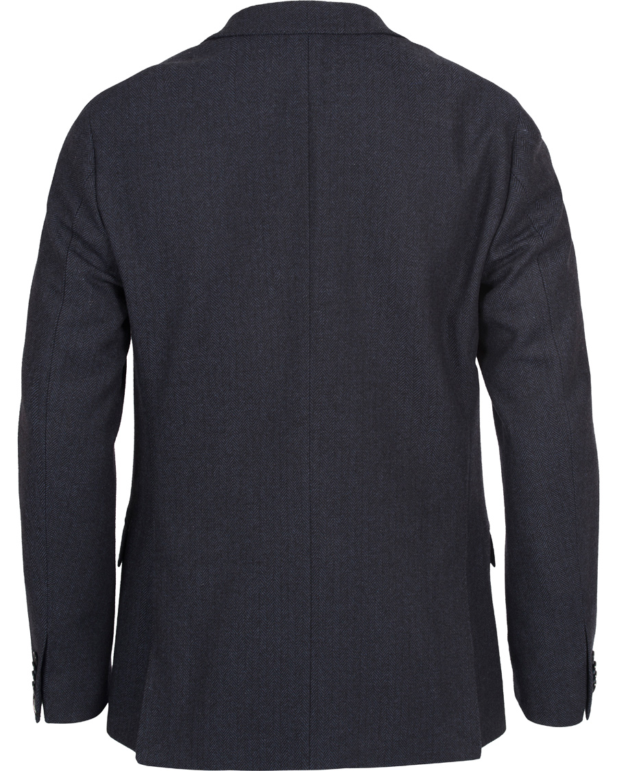 Uomini | Blazers | J.Lindeberg | Hopper Herringbone Blazer Blue Melange