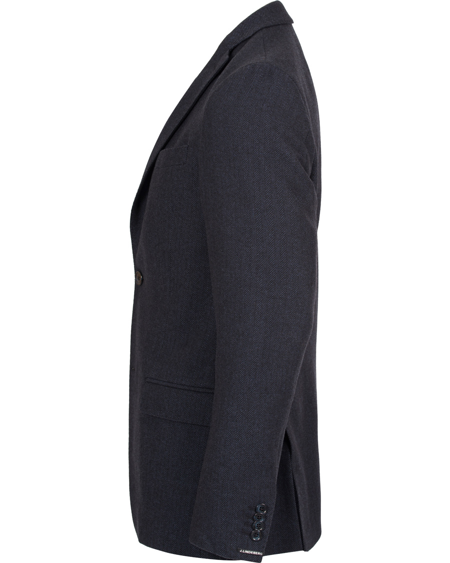 Uomini | Blazers | J.Lindeberg | Hopper Herringbone Blazer Blue Melange