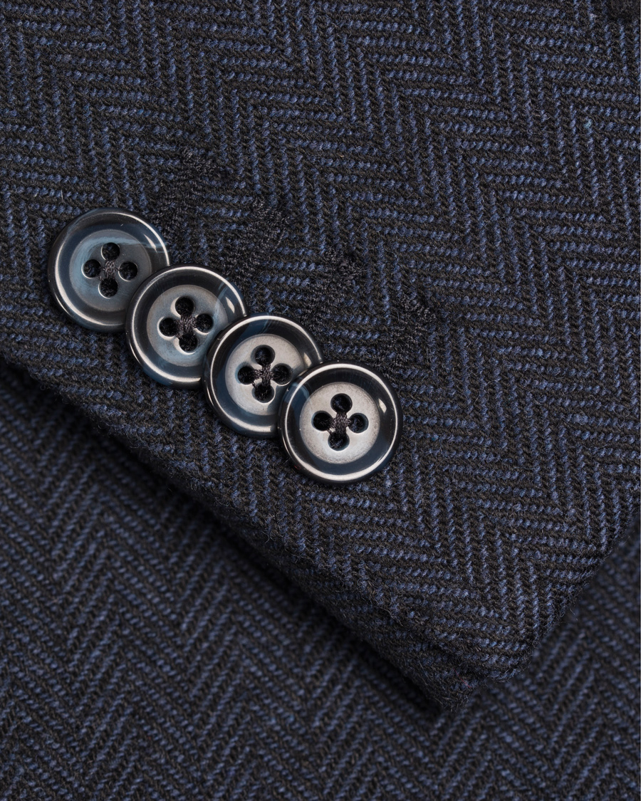 Uomini | Blazers | J.Lindeberg | Hopper Herringbone Blazer Blue Melange