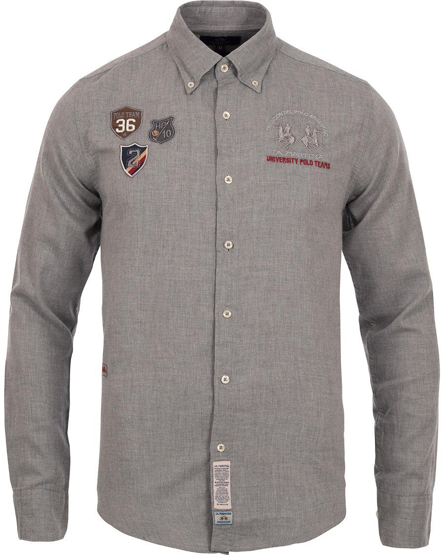 Uomini | Camicie | La Martina | Gaston Flannel Shirt Heather Grey