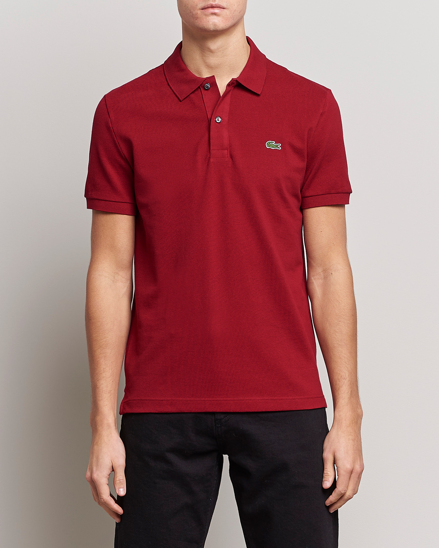 Uomini | Polo | Lacoste | Slim Fit Polo Piké Bordeaux