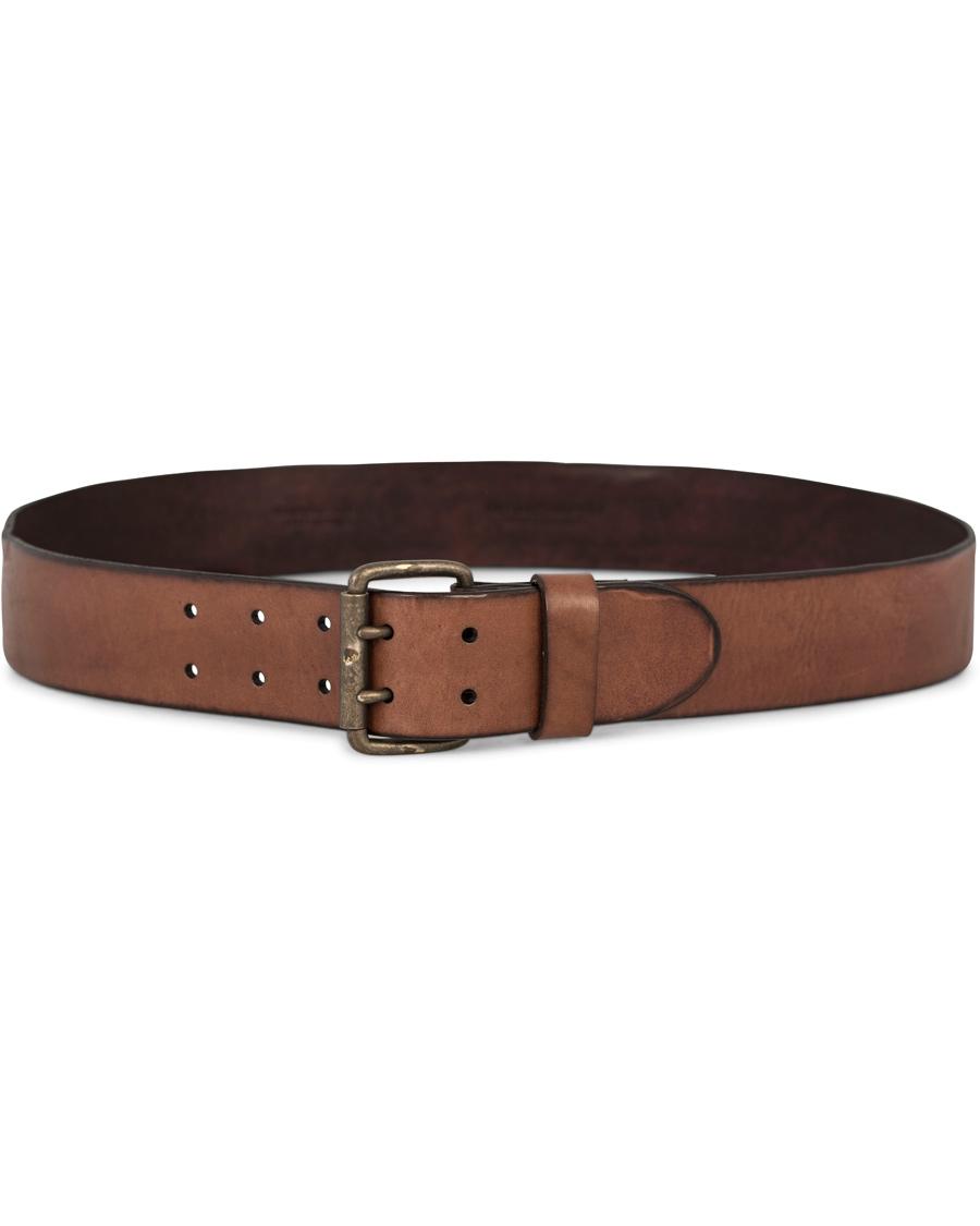 Uomini | Denim & Supply Ralph Lauren Double Prong Belt Brown Leather | Denim & Supply Ralph Lauren | Double Prong Belt Brown Leather