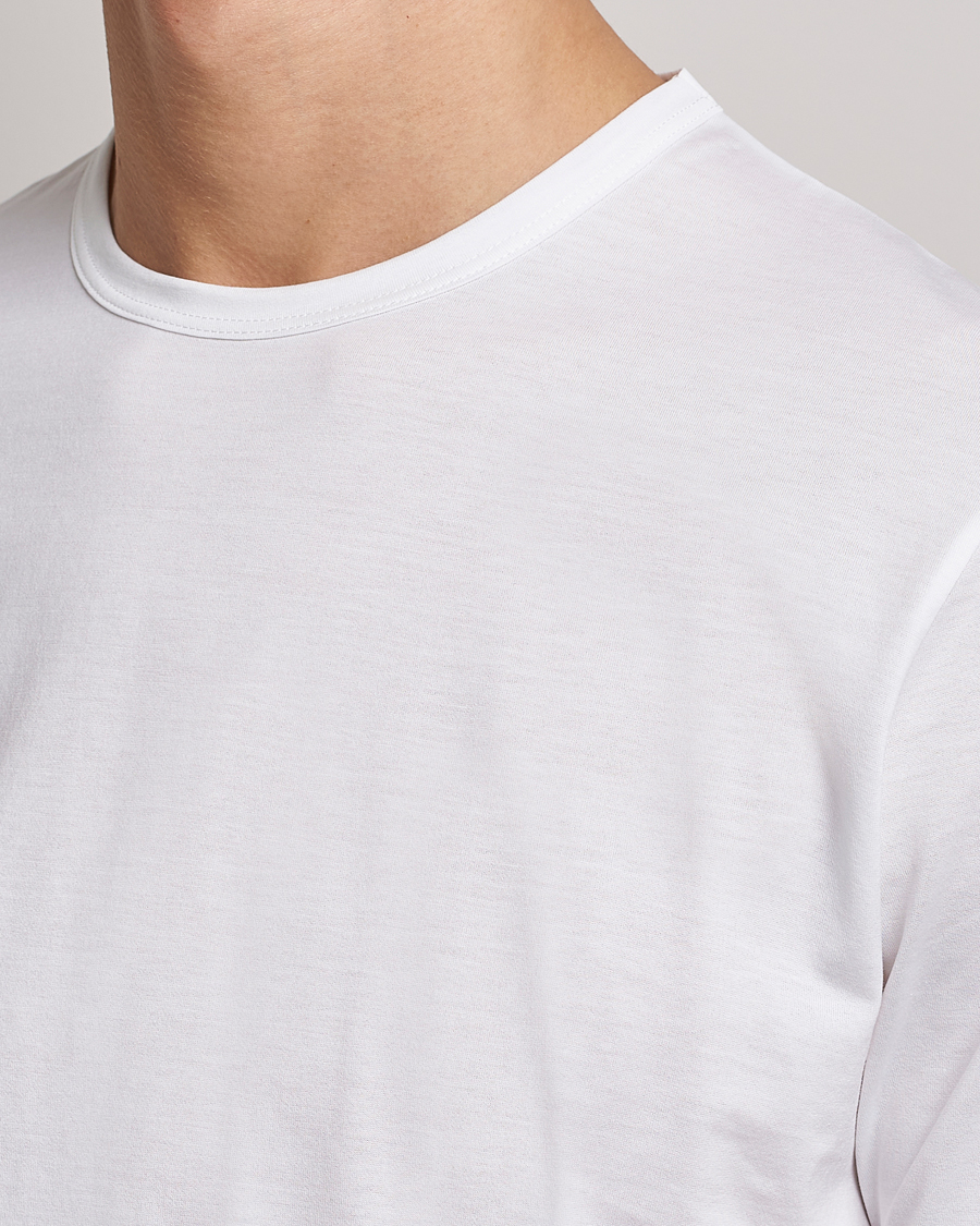 Uomini | T-shirt | Sunspel | Crew Neck Q82 Cotton T-Shirt White