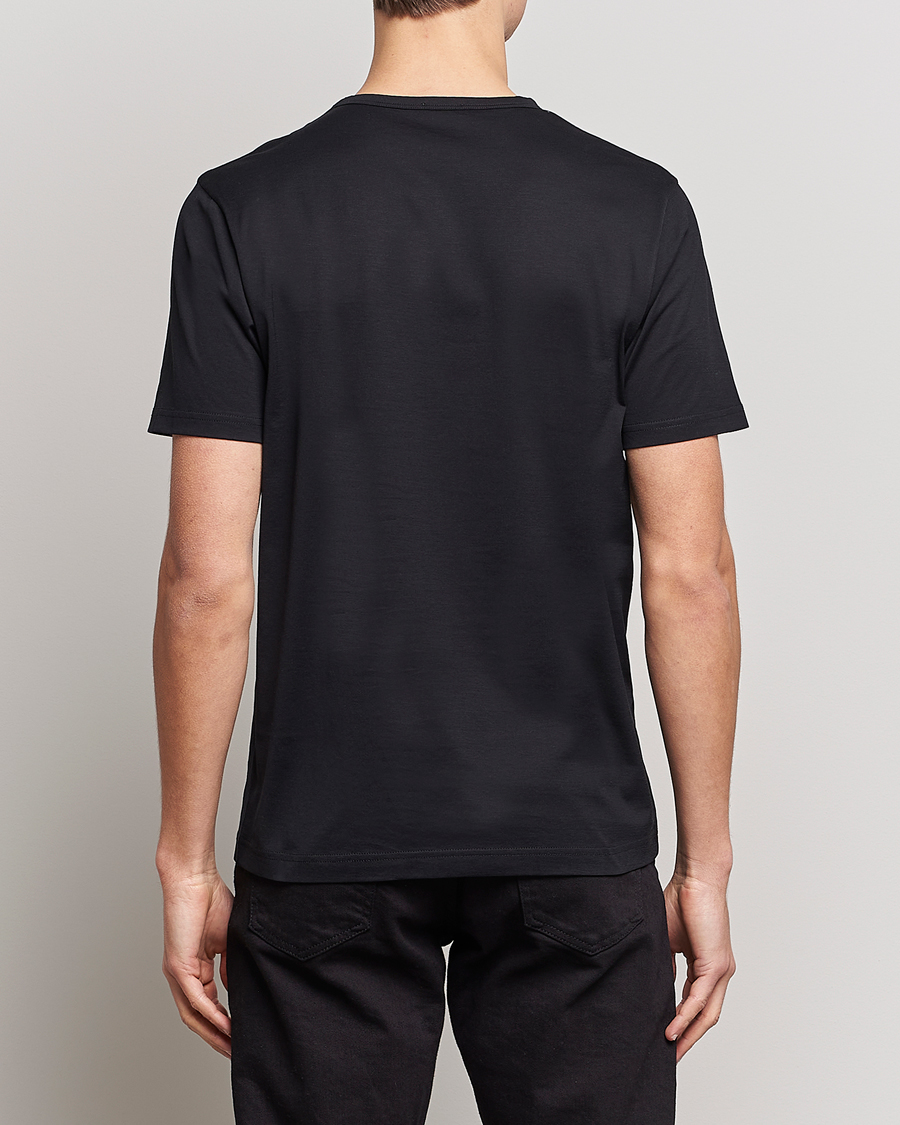 Uomini | T-shirt | Sunspel | Crew Neck Q82 Cotton T-Shirt Black