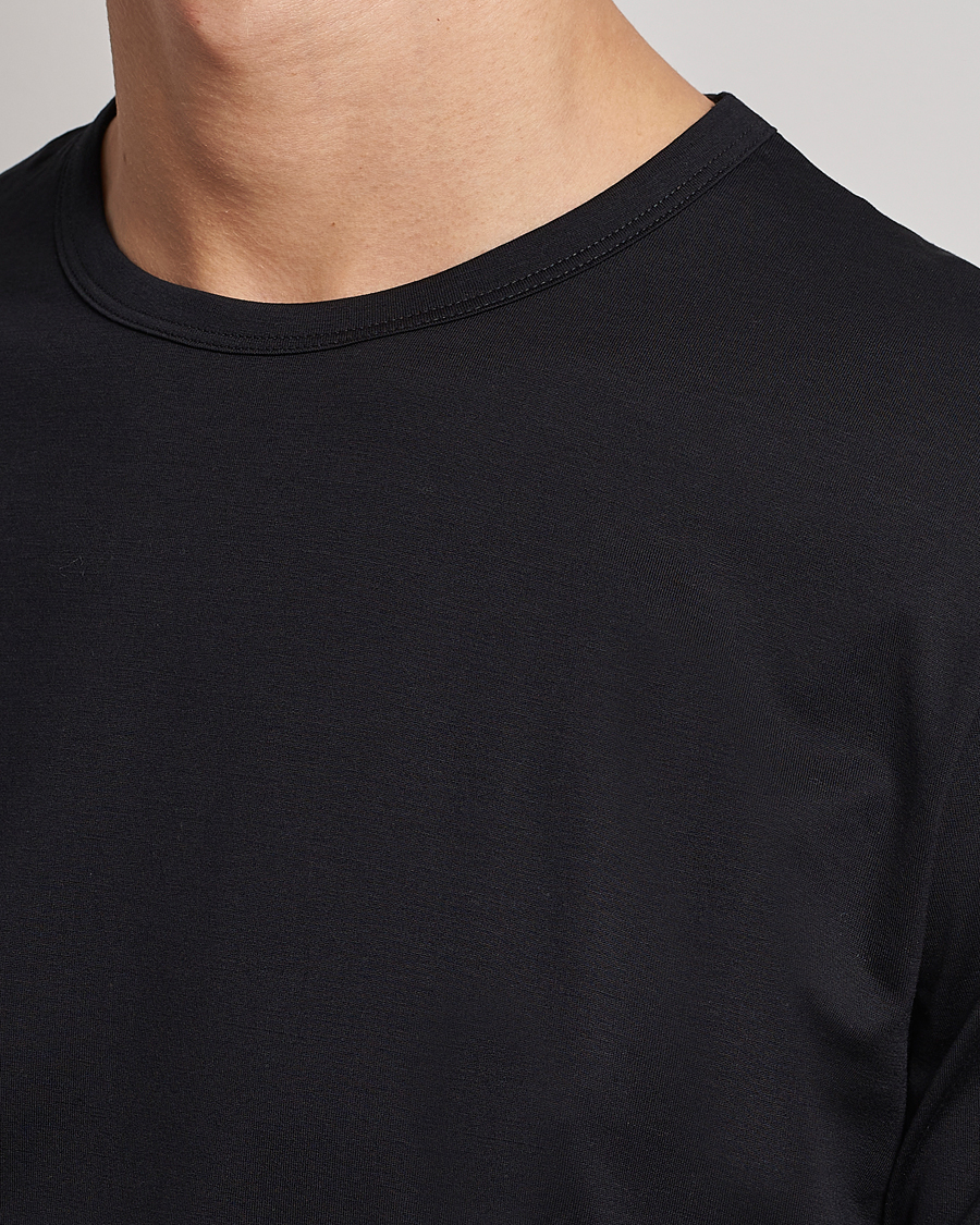Uomini | T-shirt | Sunspel | Crew Neck Q82 Cotton T-Shirt Black