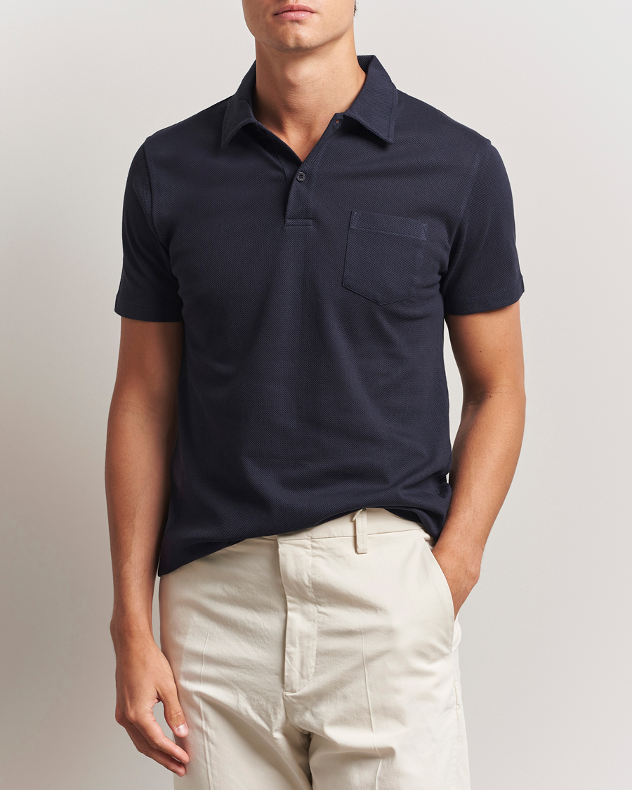 Uomini | Polo | Sunspel | Riviera Polo Shirt Navy
