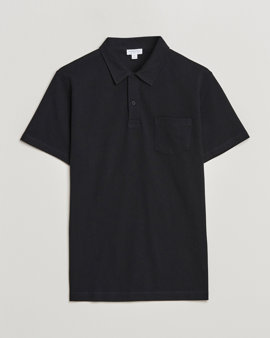 Uomini | Polo | Sunspel | Riviera Polo Shirt Black