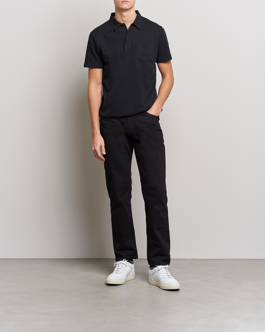 Uomini | Polo | Sunspel | Riviera Polo Shirt Black