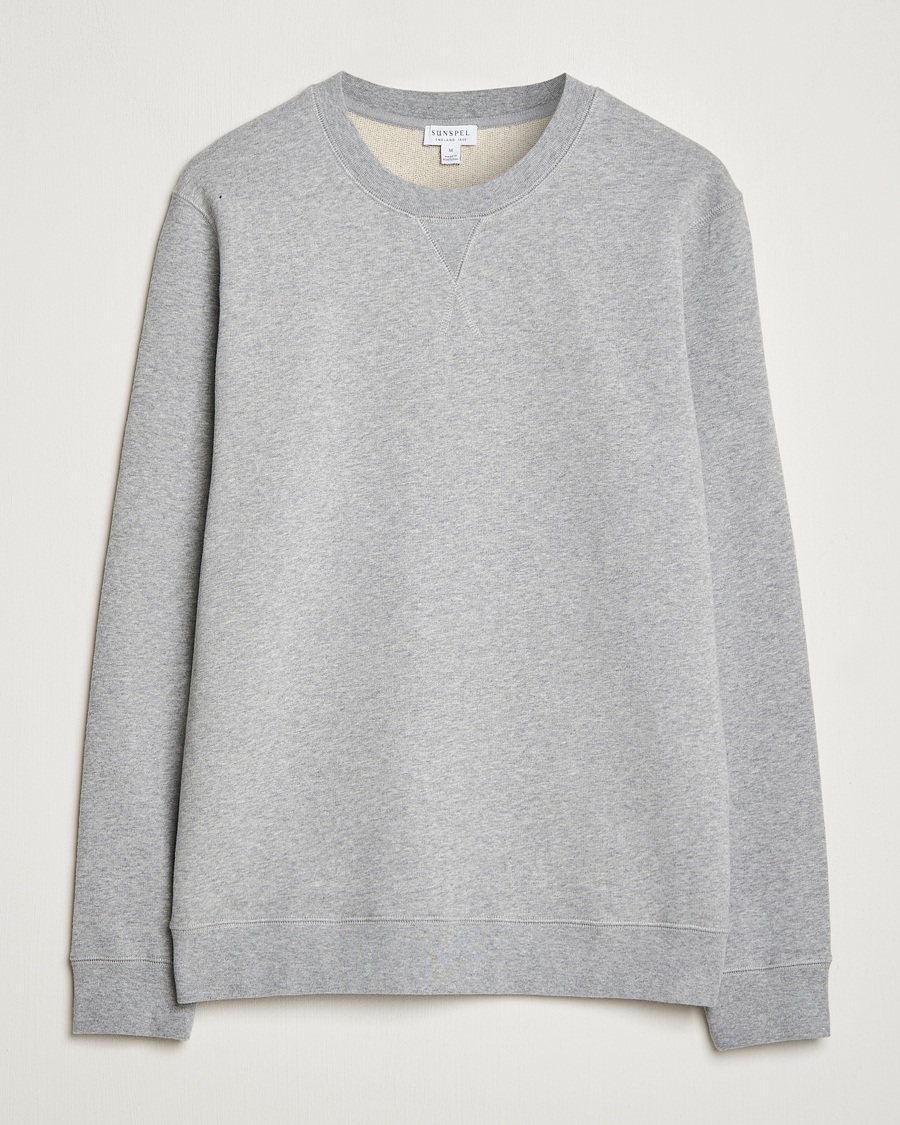 Uomini | Maglieria | Sunspel | Loopback Sweatshirt Grey Melange