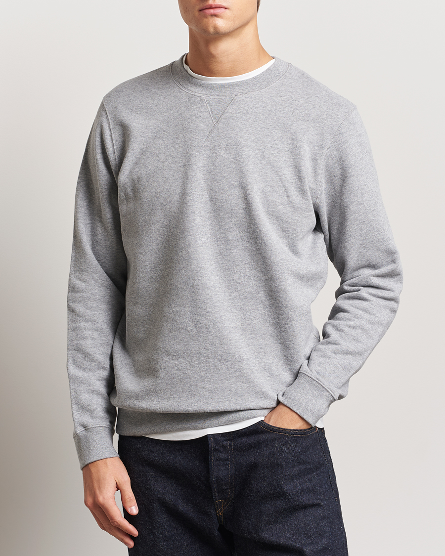 Uomini | Maglieria | Sunspel | Loopback Sweatshirt Grey Melange