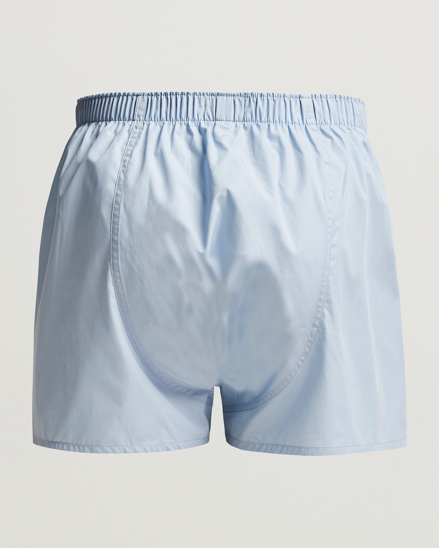 Uomini | Biancheria intima | Sunspel | Classic Woven Cotton Boxer Shorts Plain Blue