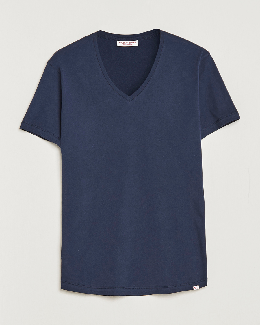 Uomini | T-shirt | Orlebar Brown | OB V-Neck Tee Navy