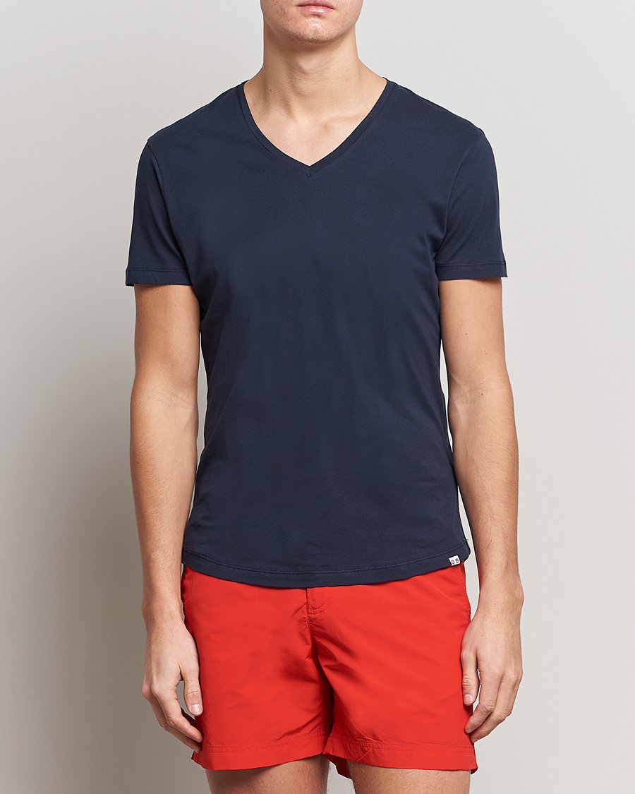 Uomini | T-shirt | Orlebar Brown | OB V-Neck Tee Navy