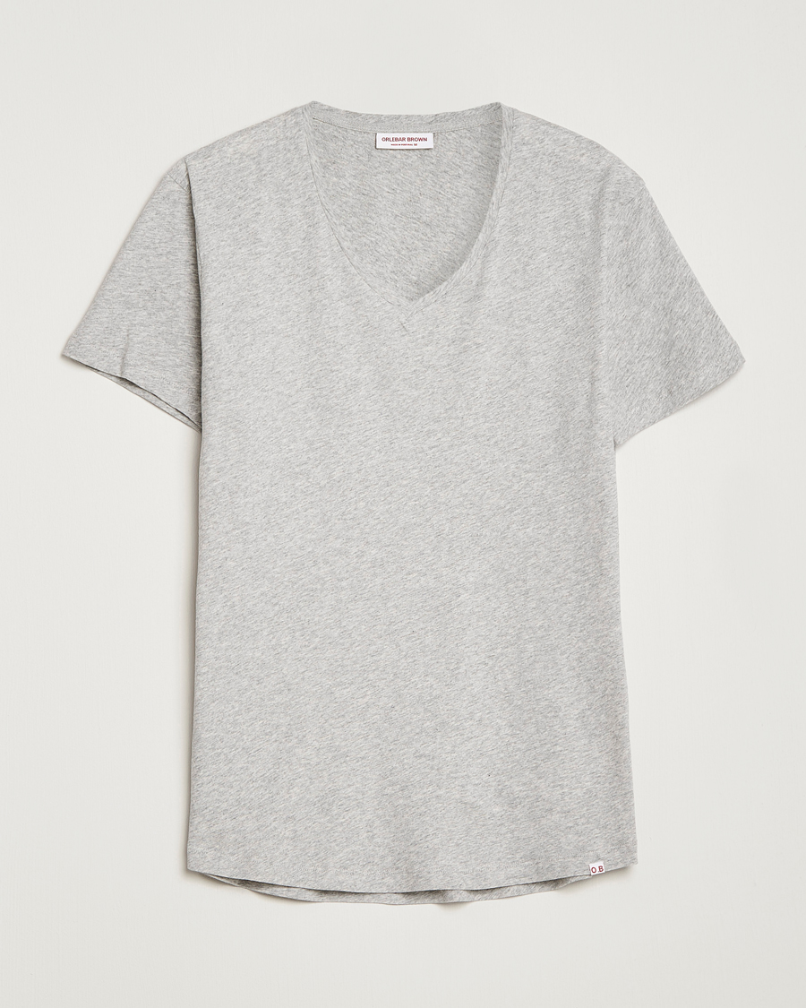 Uomini | T-shirt | Orlebar Brown | OB V-Neck Tee Grey Melange
