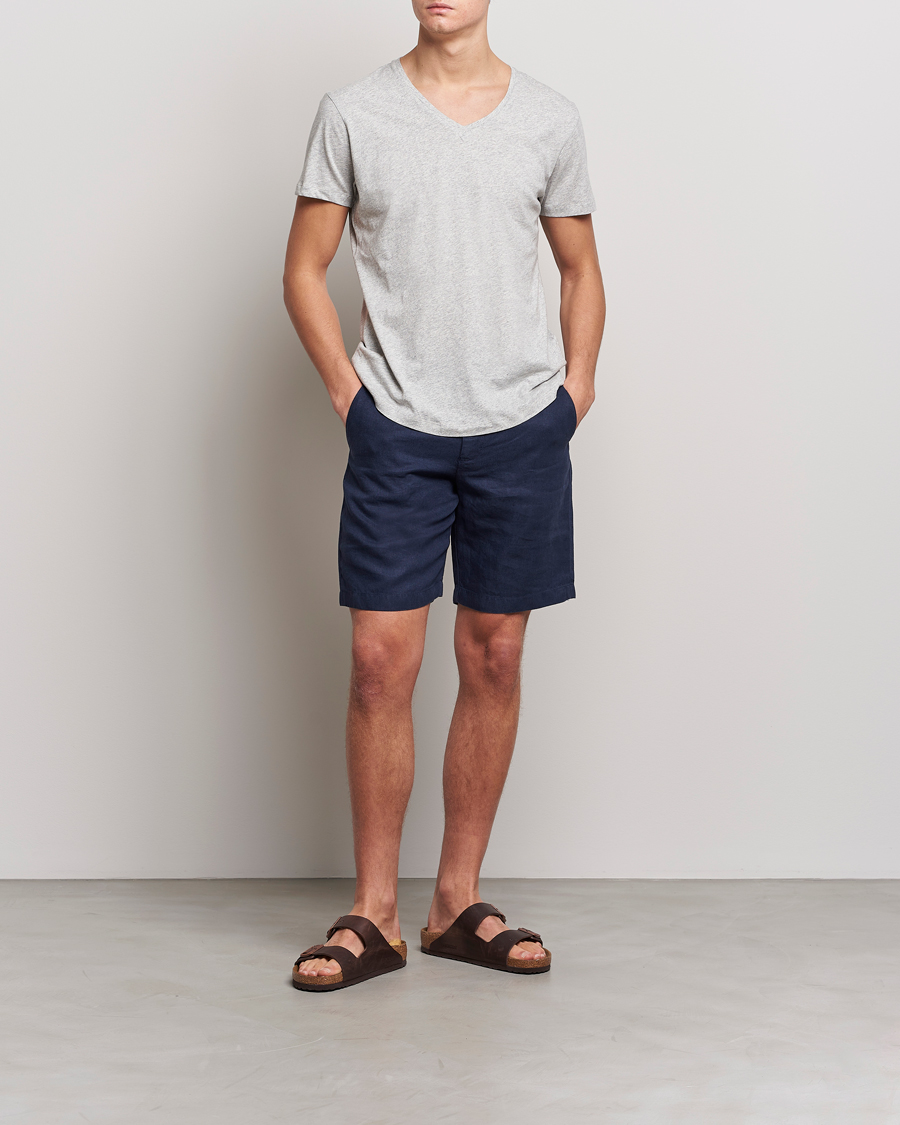 Uomini | T-shirt | Orlebar Brown | OB V-Neck Tee Grey Melange