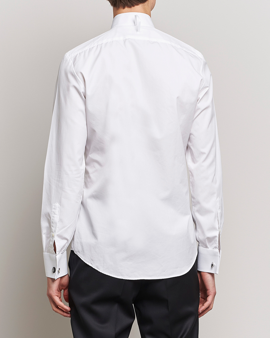 Uomini | Camicie | Stenströms | Slimline Astoria Stand Up Collar Evening Shirt White